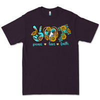 Plum peace love faith Premium Tee - texasbilliewilder