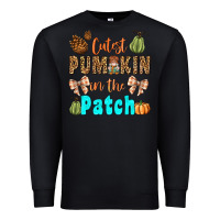 Black cutest pumpkin in the patch Premium Sweatshirt - BundleAndBundleShop