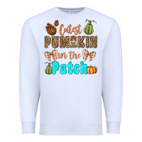 White cutest pumpkin in the patch Premium Sweatshirt - BundleAndBundleShop