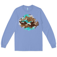 Colony Blue cowhide leopard turquoise patch Long Sleeve Tee - AdoDesignShop