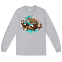 Moon Dust cowhide leopard turquoise patch Long Sleeve Tee - AdoDesignShop