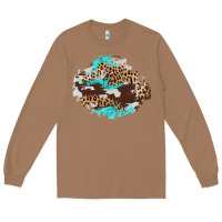 Toasted Coconut cowhide leopard turquoise patch Long Sleeve Tee - AdoDesignShop