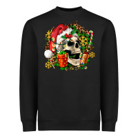 Black christmas skull and gift Heavyweight Sweatshirt - AdoDesignShop