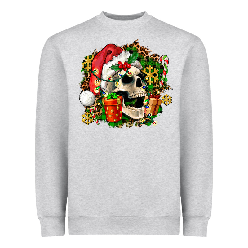 Christmas Skull And Gift Heavyweight Sweatshirt by AdoDesignShop | Teevron