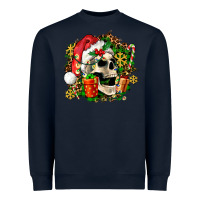 Navy christmas skull and gift Heavyweight Sweatshirt - AdoDesignShop