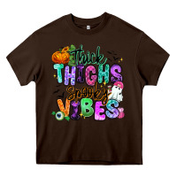Chocolate Brown Thick thighs spooky vibes Heavy Core Tee - RanaPortraitStore