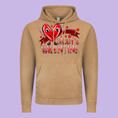 Daddy Is Valentine Vintage Hoodie Designed By Racoondesign