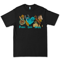 Black peace love horses tbw Premium Tee - texasbilliewilder