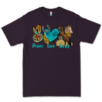 Plum peace love horses tbw Premium Tee - texasbilliewilder