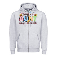 Heather Grey being an aunt makes my life complete Zipper Hoodie - MaliasSmallBusiness
