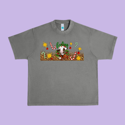 Christmas Feeling Jolly Cow Urban Heavy Tee Designed By Artiststas