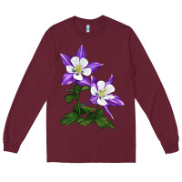 Burgundy rocky mountain columbine Long Sleeve Tee - LillyAllenDesigns