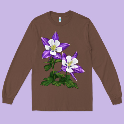 Rocky Mountain Columbine Long Sleeve Tee Designed By Lillyallendesigns