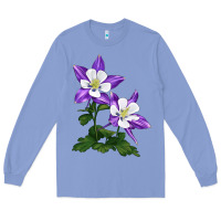 Colony Blue rocky mountain columbine Long Sleeve Tee - LillyAllenDesigns