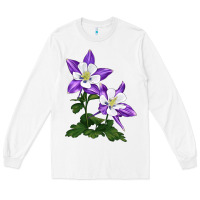 White rocky mountain columbine Long Sleeve Tee - LillyAllenDesigns