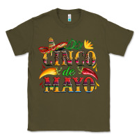Army Green cinco de mayo with pepper and sombrero Classic Tee - Artiststas