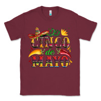 Burgundy cinco de mayo with pepper and sombrero Classic Tee - Artiststas