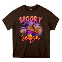 Chocolate Brown Spooky season sneaker and heel afro woman Heavy Core Tee - RanaPortraitStore