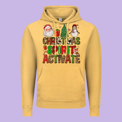 Christmas Spirit Activate Vintage Hoodie Designed By Fadigitalartstudio