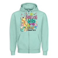 Seafoam easter jesus fills my cup Zipper Hoodie - MaliasSmallBusiness