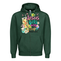 Sports Green easter jesus fills my cup Zipper Hoodie - MaliasSmallBusiness