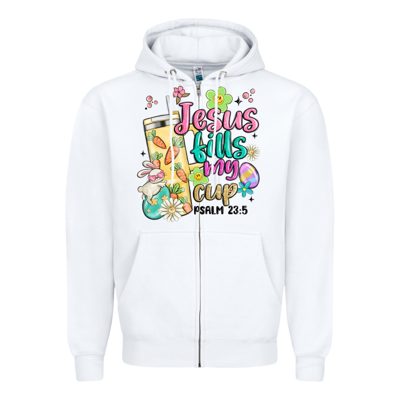 Easter Jesus Fills My Cup Zipper Hoodie by MaliasSmallBusiness | Teevron