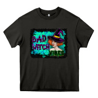 Asphalt Halloween Bad Witch Vibes Watercolor Heavy Core Tee - RanaPortraitStore