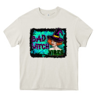 Halloween Bad Witch Vibes Watercolor Heavy Core Tee | Teevron