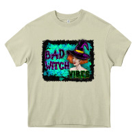 Mossy Halloween Bad Witch Vibes Watercolor Heavy Core Tee - RanaPortraitStore