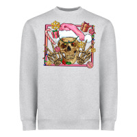 Heather Grey pink christmas skeleton Heavyweight Sweatshirt - AdoDesignShop