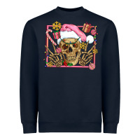 Navy pink christmas skeleton Heavyweight Sweatshirt - AdoDesignShop