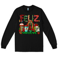 Black feliz navidad lady of Guadalupe christmas coffee Long Sleeve Tee - Jasminsmagicworld