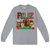 Heather Grey feliz navidad lady of Guadalupe christmas coffee Long Sleeve Tee - Jasminsmagicworld
