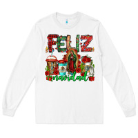 White feliz navidad lady of Guadalupe christmas coffee Long Sleeve Tee - Jasminsmagicworld