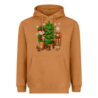 Meerkat Christmas Elf With Gift Heavyweight Hoodie - BundleAndBundleShop