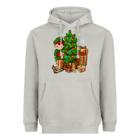 Moon Dust Christmas Elf With Gift Heavyweight Hoodie - BundleAndBundleShop