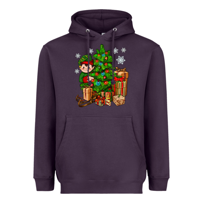 Christmas Elf With Gift Heavyweight Hoodie by BundleAndBundleShop | Teevron