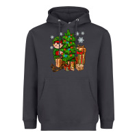 Smoke Christmas Elf With Gift Heavyweight Hoodie - BundleAndBundleShop