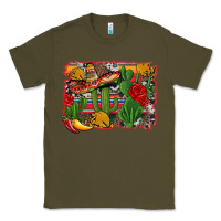Army Green mexican cacti background Classic Tee - Artiststas