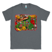 Charcoal Heather mexican cacti background Classic Tee - Artiststas