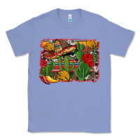 Colony Blue mexican cacti background Classic Tee - Artiststas