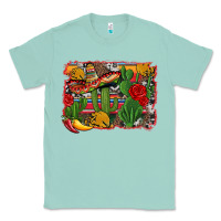 Seafoam mexican cacti background Classic Tee - Artiststas
