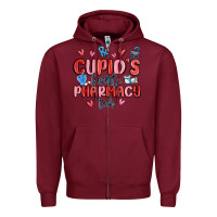 Burgundy cupid's favorite pharmacy tech Zipper Hoodie - MaliasSmallBusiness