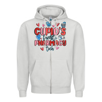 Dove Grey cupid's favorite pharmacy tech Zipper Hoodie - MaliasSmallBusiness