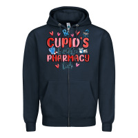 Navy cupid's favorite pharmacy tech Zipper Hoodie - MaliasSmallBusiness