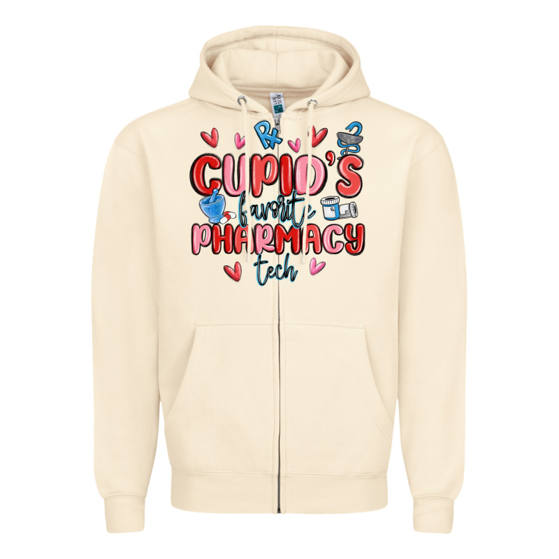 Cupid's Favorite Pharmacy Tech Zipper Hoodie by MaliasSmallBusiness | Teevron