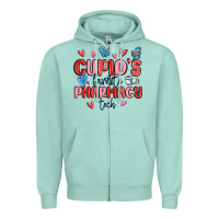 Seafoam cupid's favorite pharmacy tech Zipper Hoodie - MaliasSmallBusiness