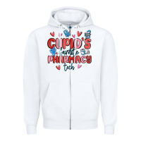 White cupid's favorite pharmacy tech Zipper Hoodie - MaliasSmallBusiness