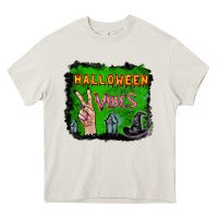 Cream Watercolor Halloween Vibes Heavy Core Tee - RanaPortraitStore