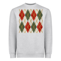 Christmas Diamond Plaid Seamless Pattern Heavyweight Sweatshirt | Teevron